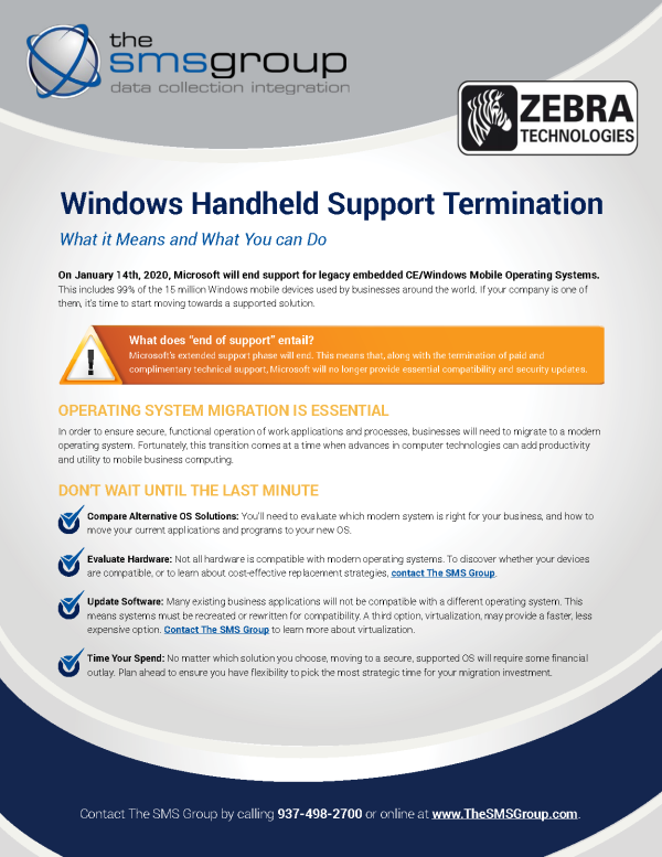 Windows Handheld Support Termination